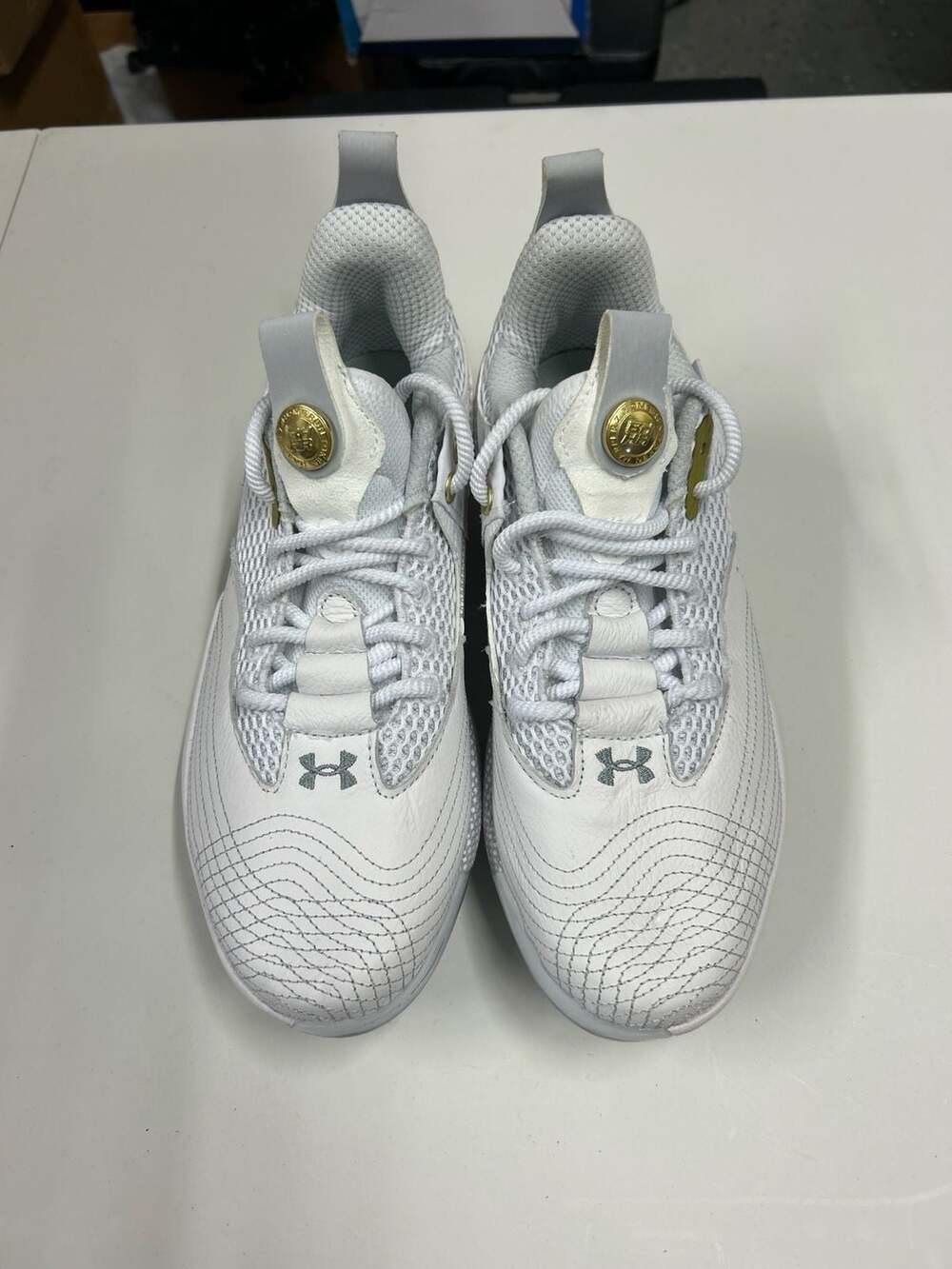 Under Armour Harper 7 Elite Low ST Metal Baseball Cleats White Gold